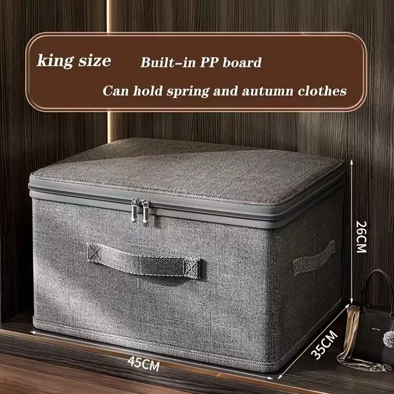 Large Capacity Clothes Storage Box With Zipper Folding Wardrobe Organizer Bag 4