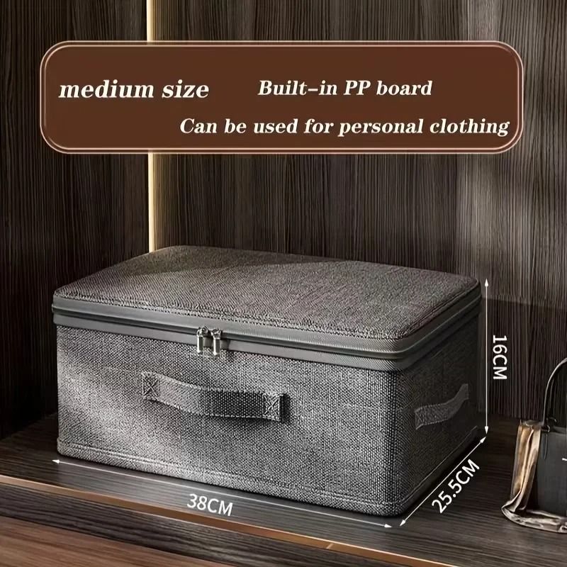 Large Capacity Clothes Storage Box With Zipper Folding Wardrobe Organizer Bag 2