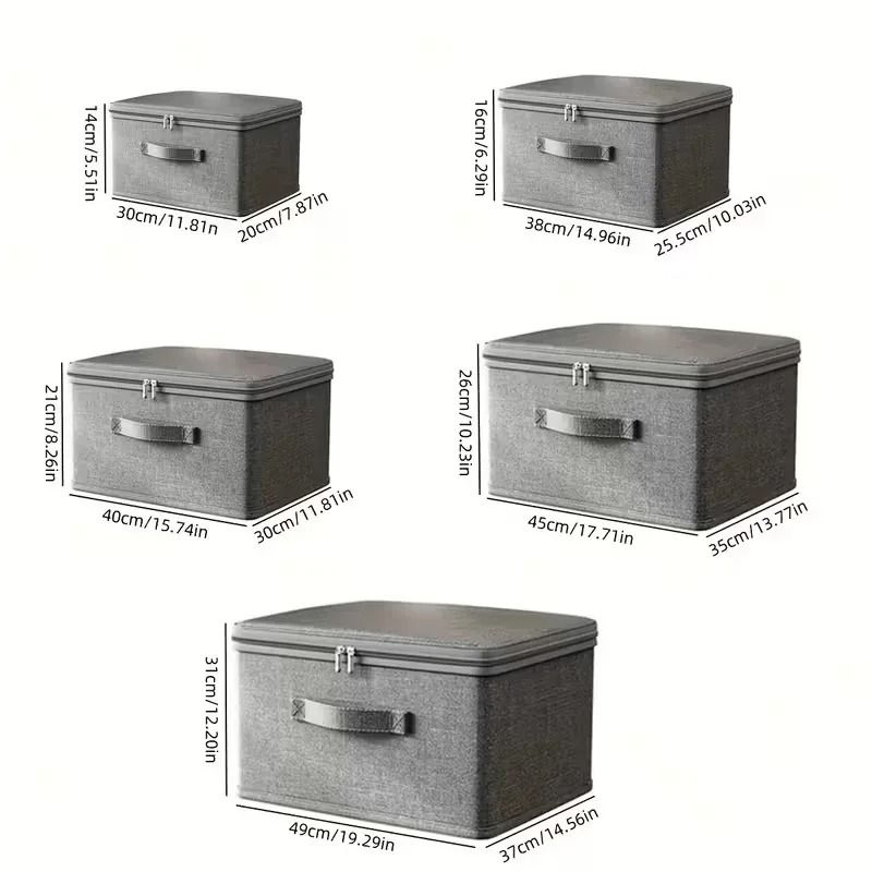 Large Capacity Clothes Storage Box With Zipper Folding Wardrobe Organizer Bag 8