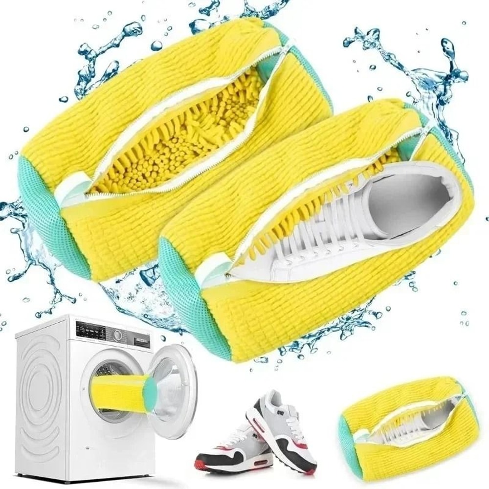 Machine Washable Shoe Washing And Drying Bag With Soft Fiber Protection 0