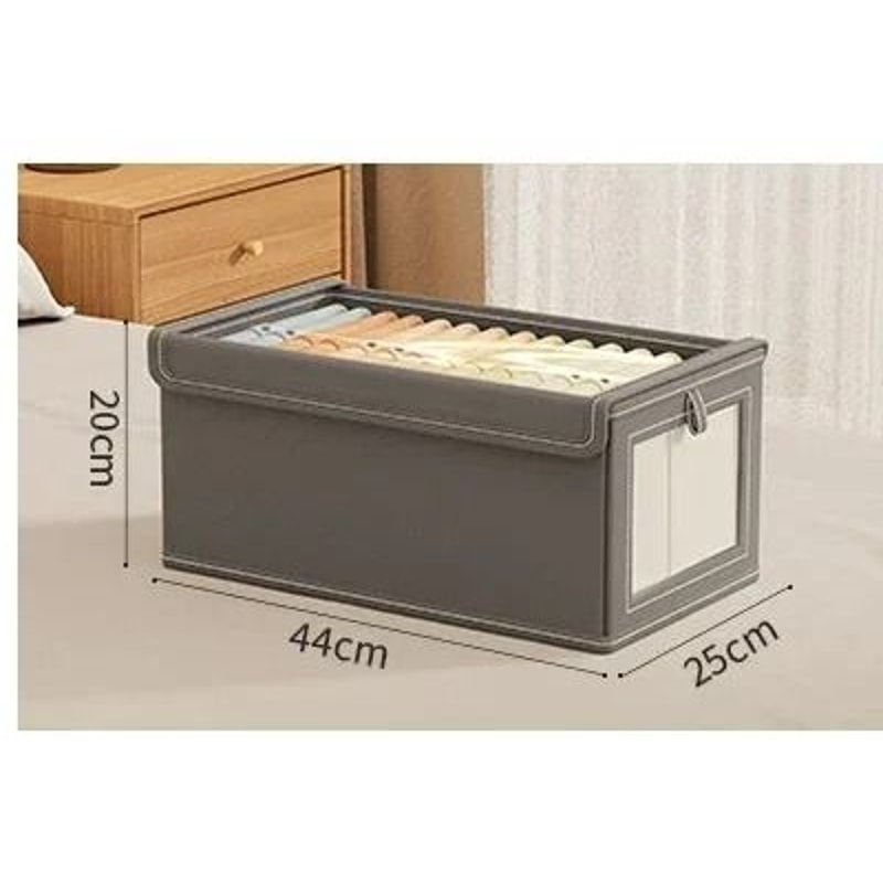 Large Foldable Canvas Storage Box With Clear Window For Closet Organization 0