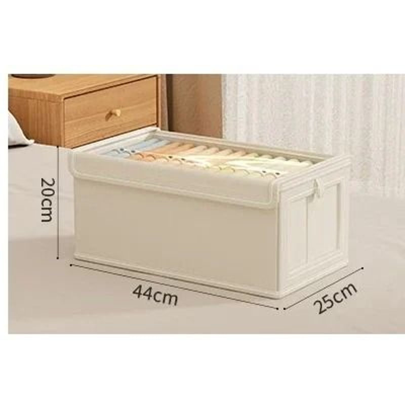 Large Foldable Canvas Storage Box With Clear Window For Closet Organization 5
