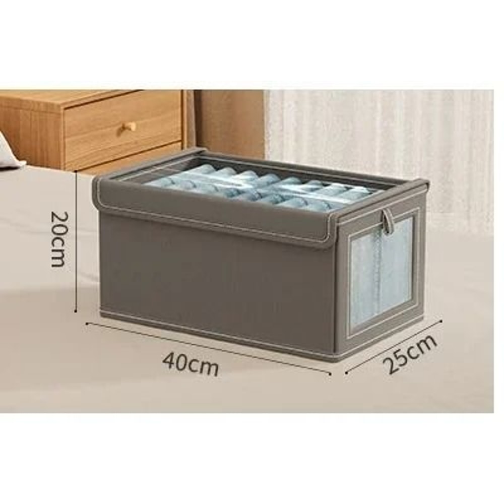 Large Foldable Canvas Storage Box With Clear Window For Closet Organization 7