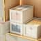 Large Foldable Canvas Storage Box With Clear Window For Closet Organization 10