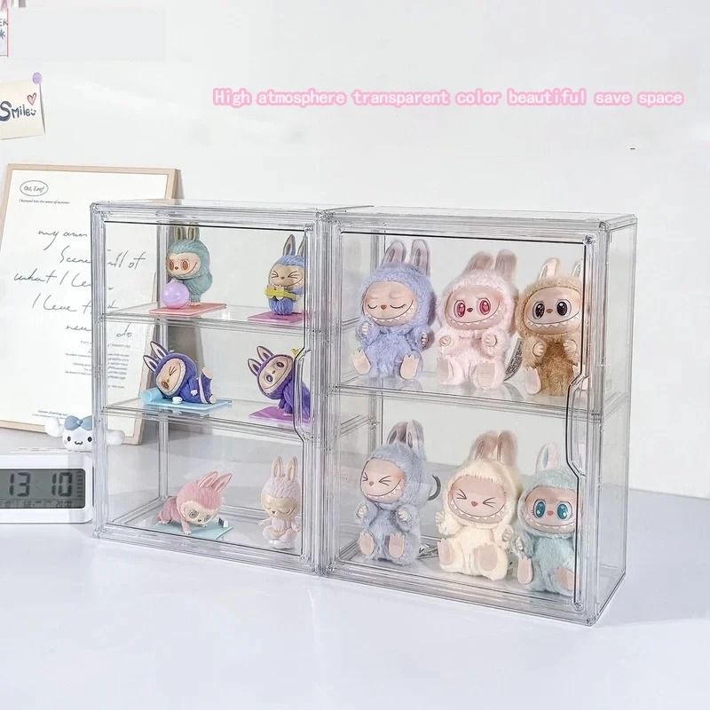 Transparent Acrylic Display Box For Labubu Dustproof Figure Organizer 8