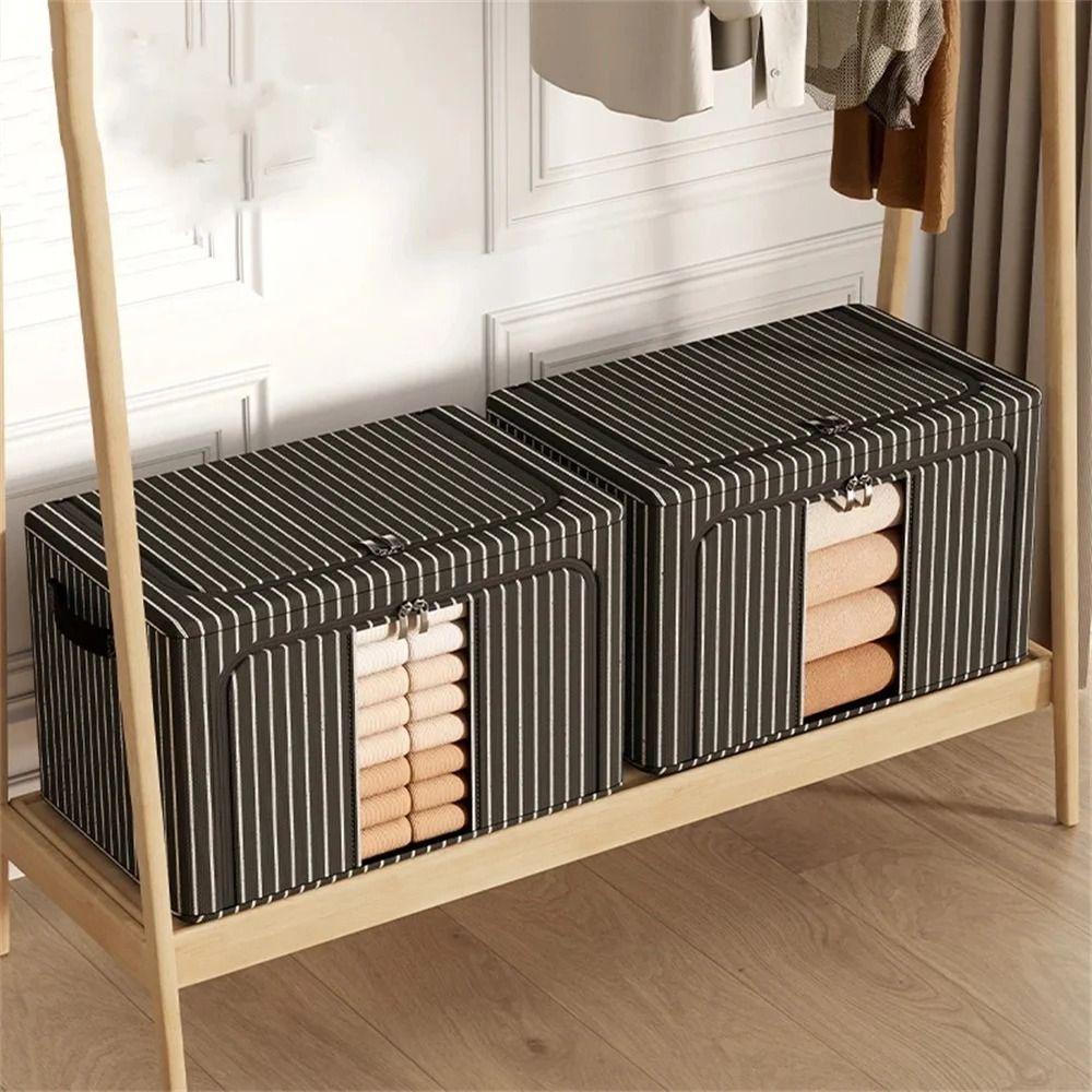 Portable Large Capacity Storage Box With Handles Foldable Dustproof Organizer 1