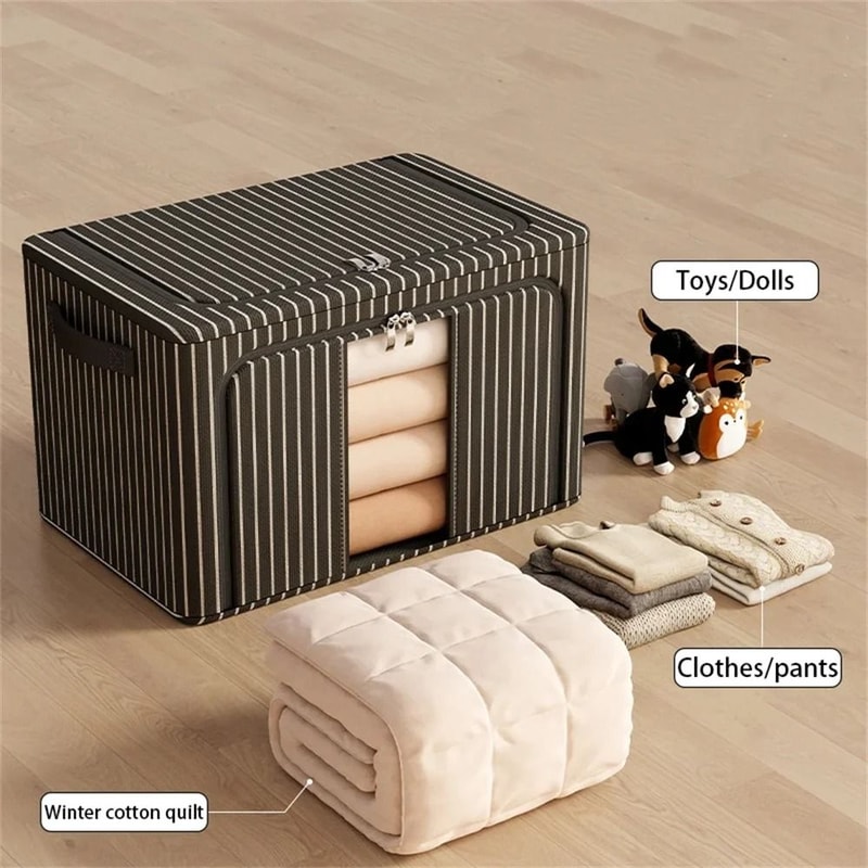 Portable Large Capacity Storage Box With Handles Foldable Dustproof Organizer 4