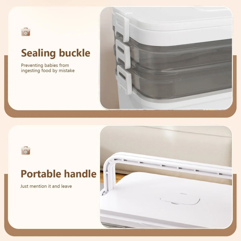 Portable Large Capacity Medicine Box Multi Layer First Aid Organizer 7