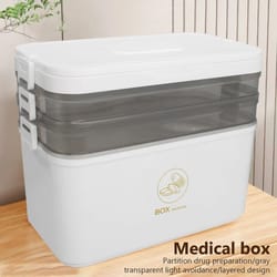 portable large capacity medicine box multi layer first aid organizer