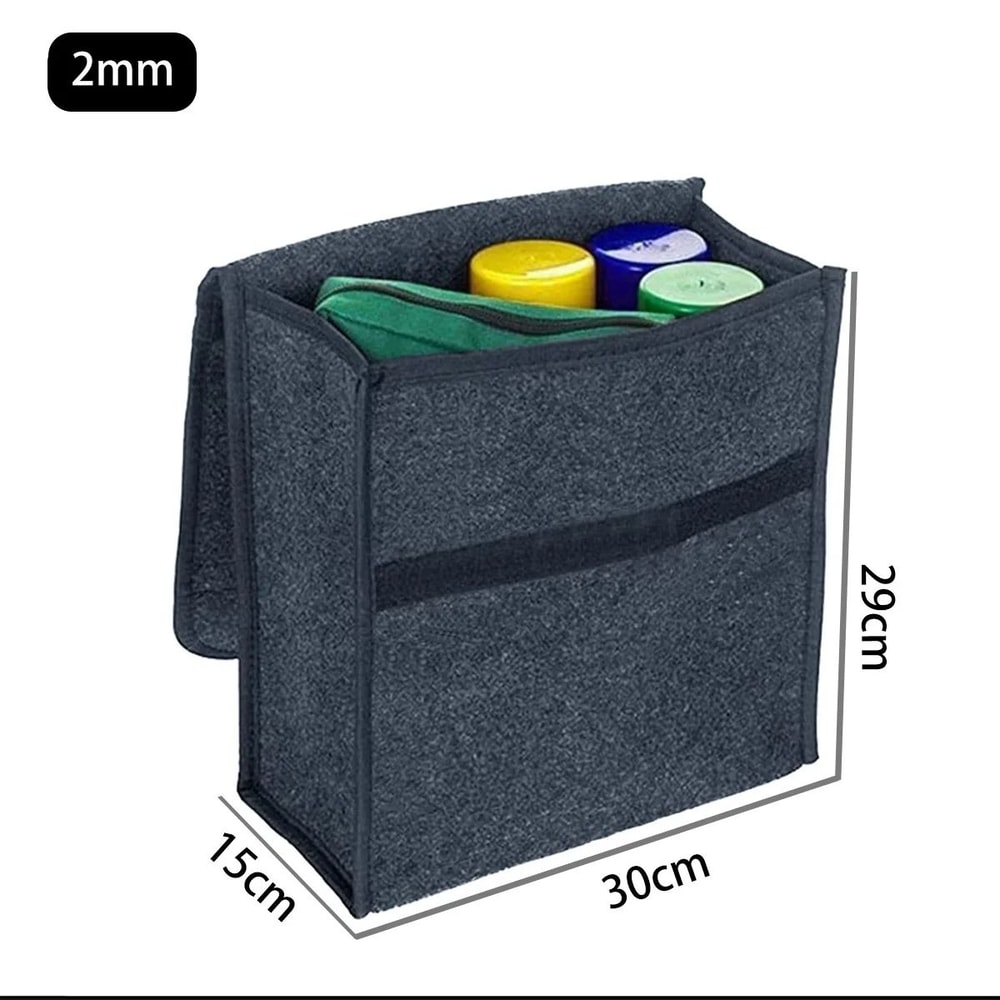 Dark Gray Car Felt Storage Box Thickened Soft Organizer 1