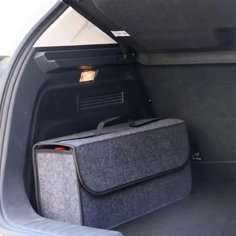 Dark Gray Car Felt Storage Box Thickened Soft Organizer 6