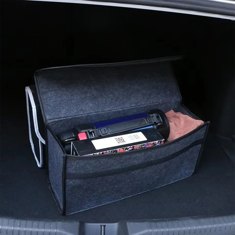 Dark Gray Car Felt Storage Box Thickened Soft Organizer 7