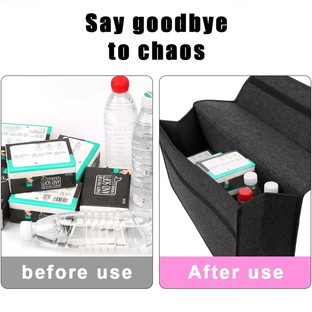 Dark Gray Car Felt Storage Box Thickened Soft Organizer 8