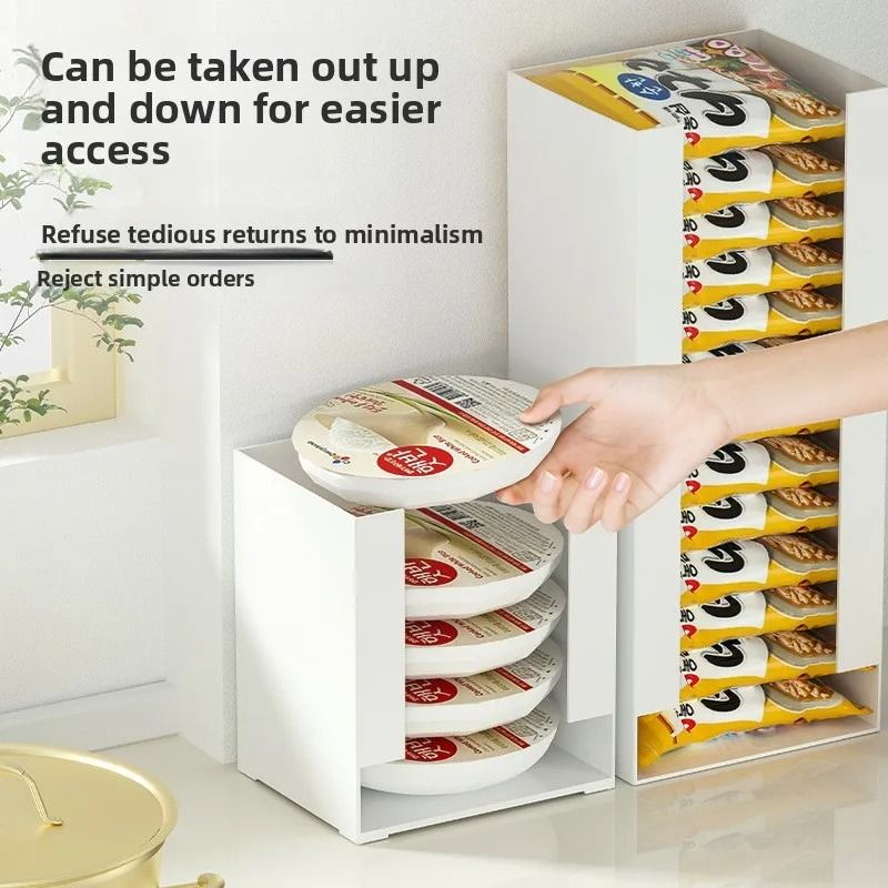 Rectangular Instant Noodles Storage Box Kitchen Desktop Organizer 7