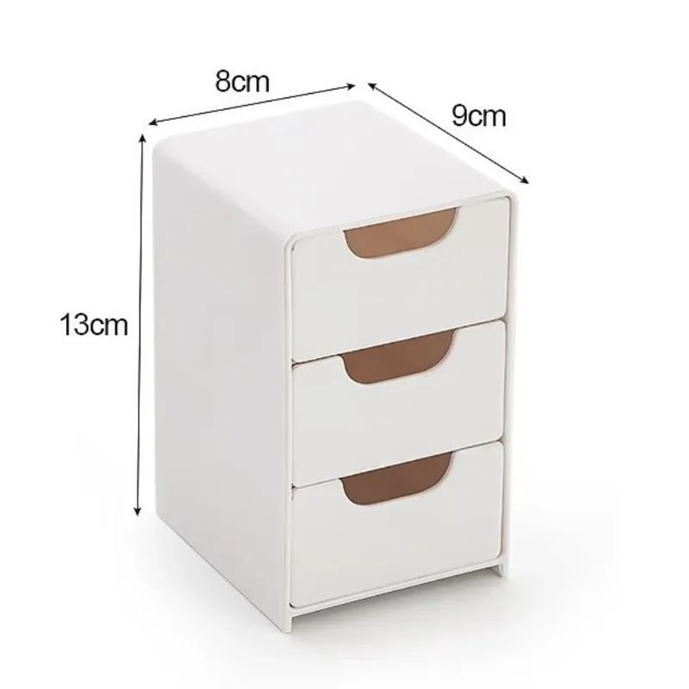 Chic 3 Tier Desk Organizer With Drawers Portable Storage Box 2