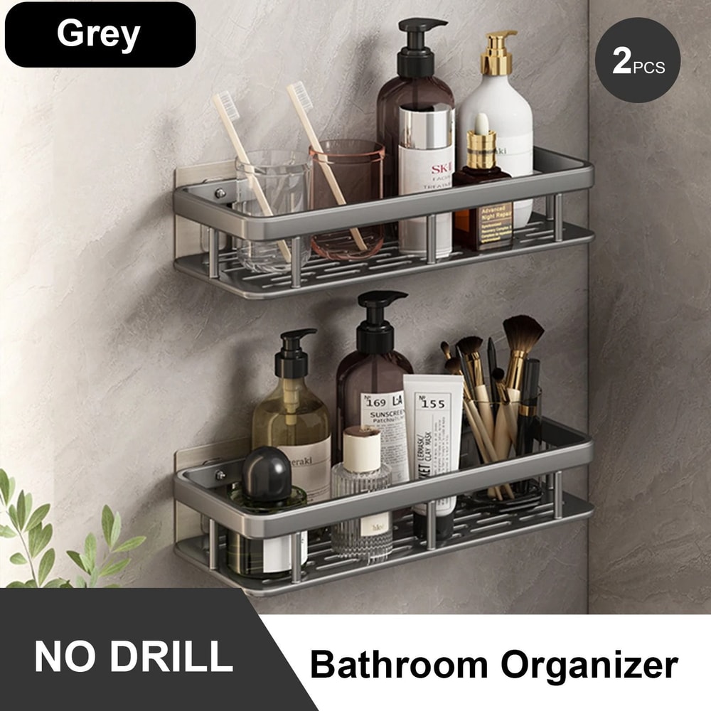 Stainless Steel Bathroom Storage Rack With Suction Cup Anti Rust Shower Shelf 10