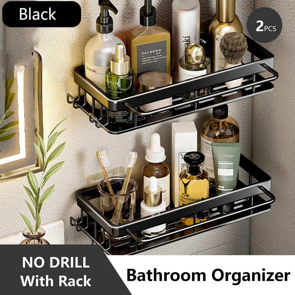Stainless Steel Bathroom Storage Rack With Suction Cup Anti Rust Shower Shelf 19