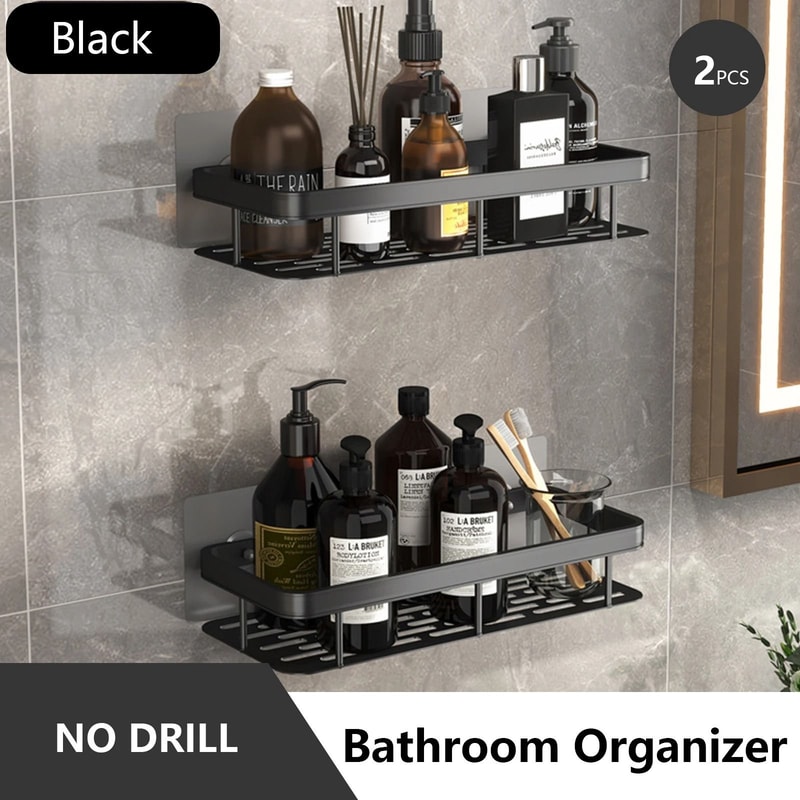 Stainless Steel Bathroom Storage Rack With Suction Cup Anti Rust Shower Shelf 20