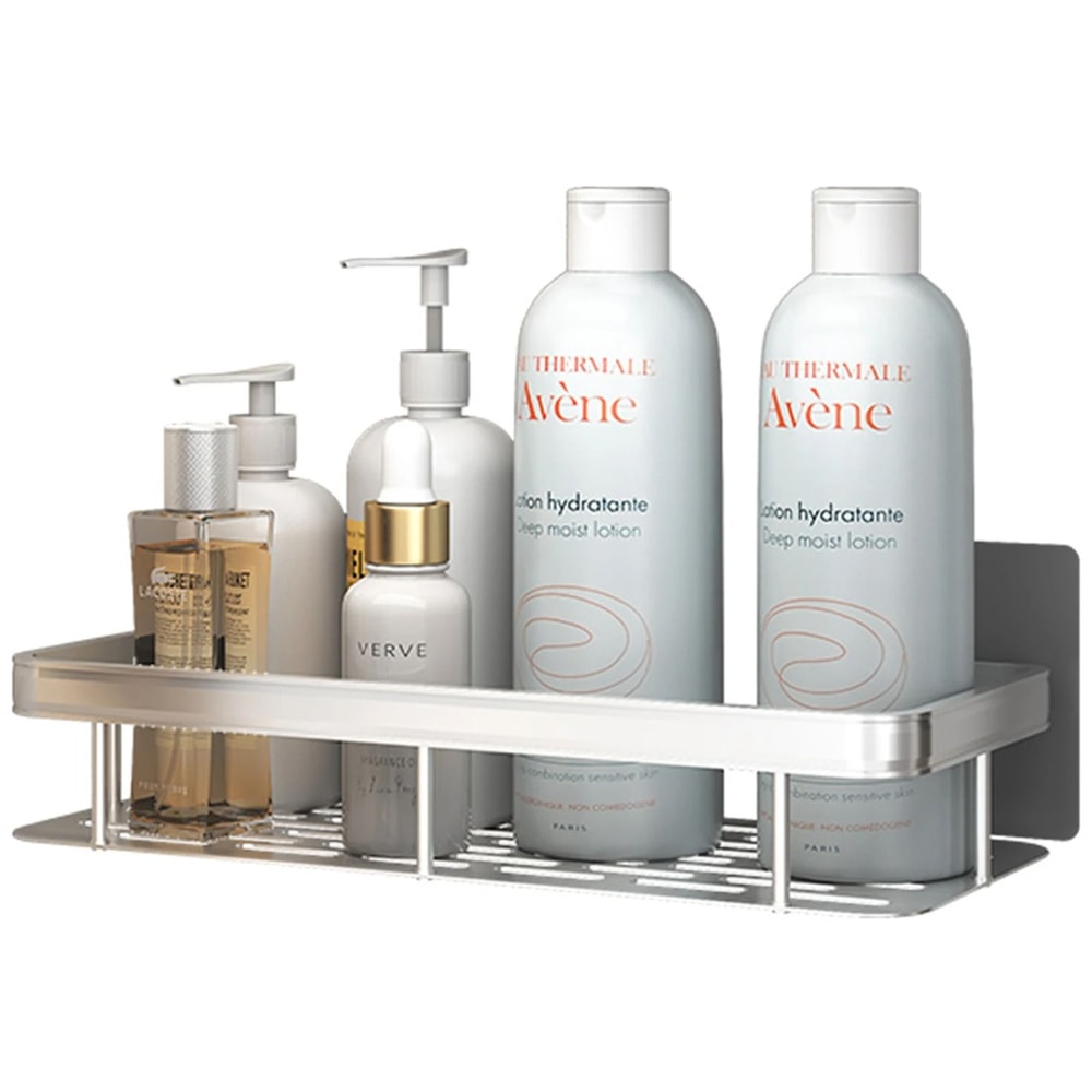 Stainless Steel Bathroom Storage Rack With Suction Cup Anti Rust Shower Shelf 0