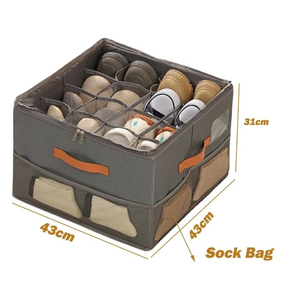 Large Capacity Foldable Shoes Storage Box With Compartments 0