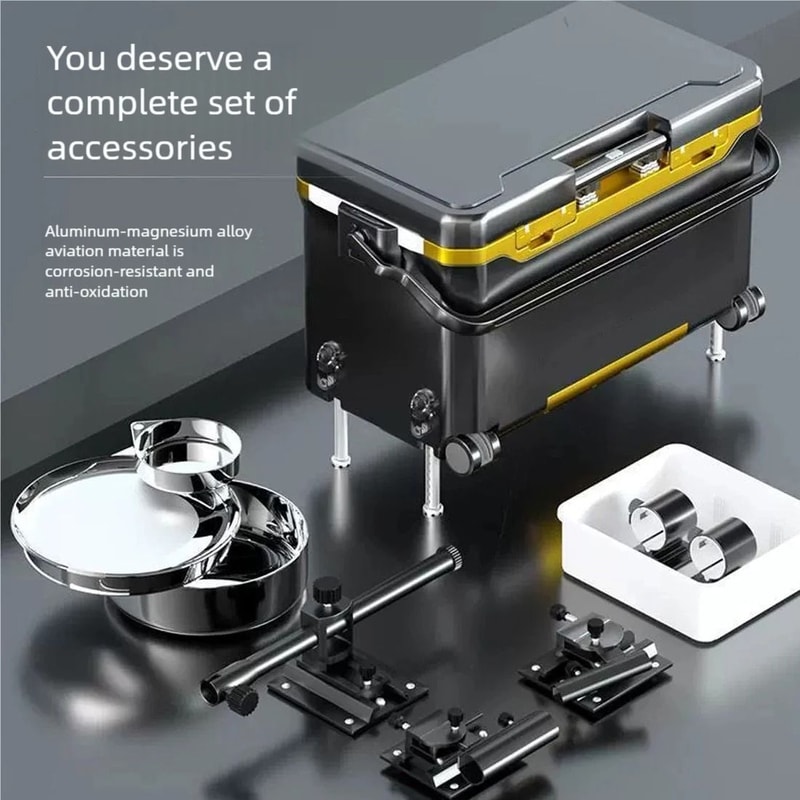 36L Multifunctional Fishing Tackle Box With Wheels And Liftable Legs 8