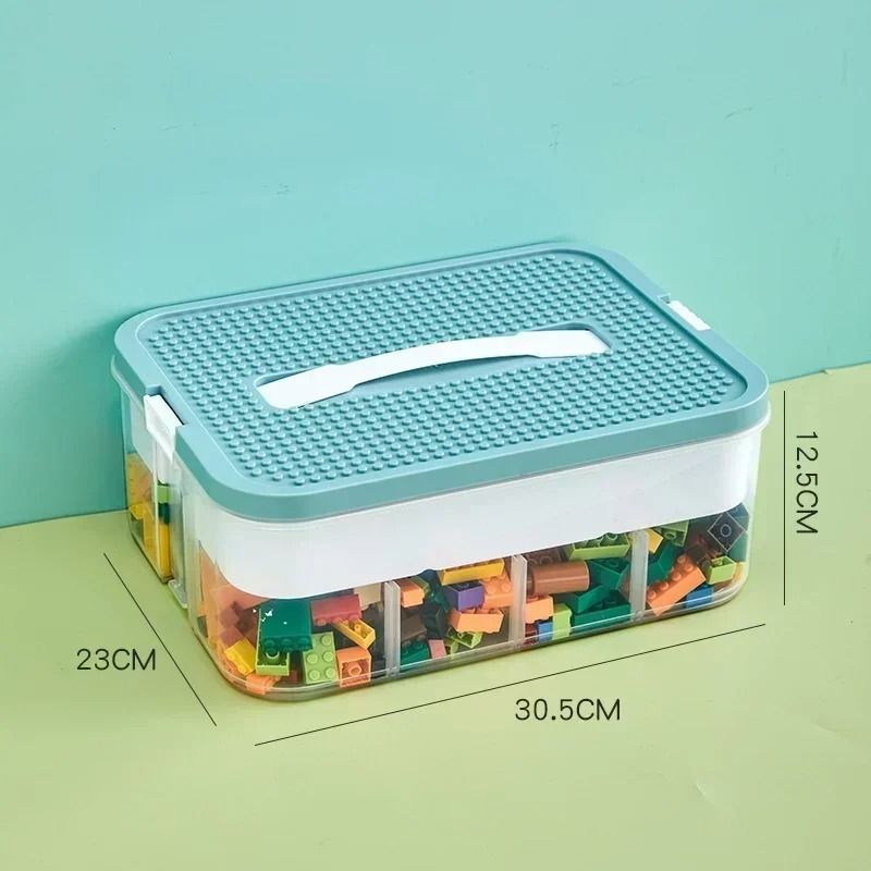 Stackable Transparent Building Block Storage Box Dustproof Toy Organizer 5