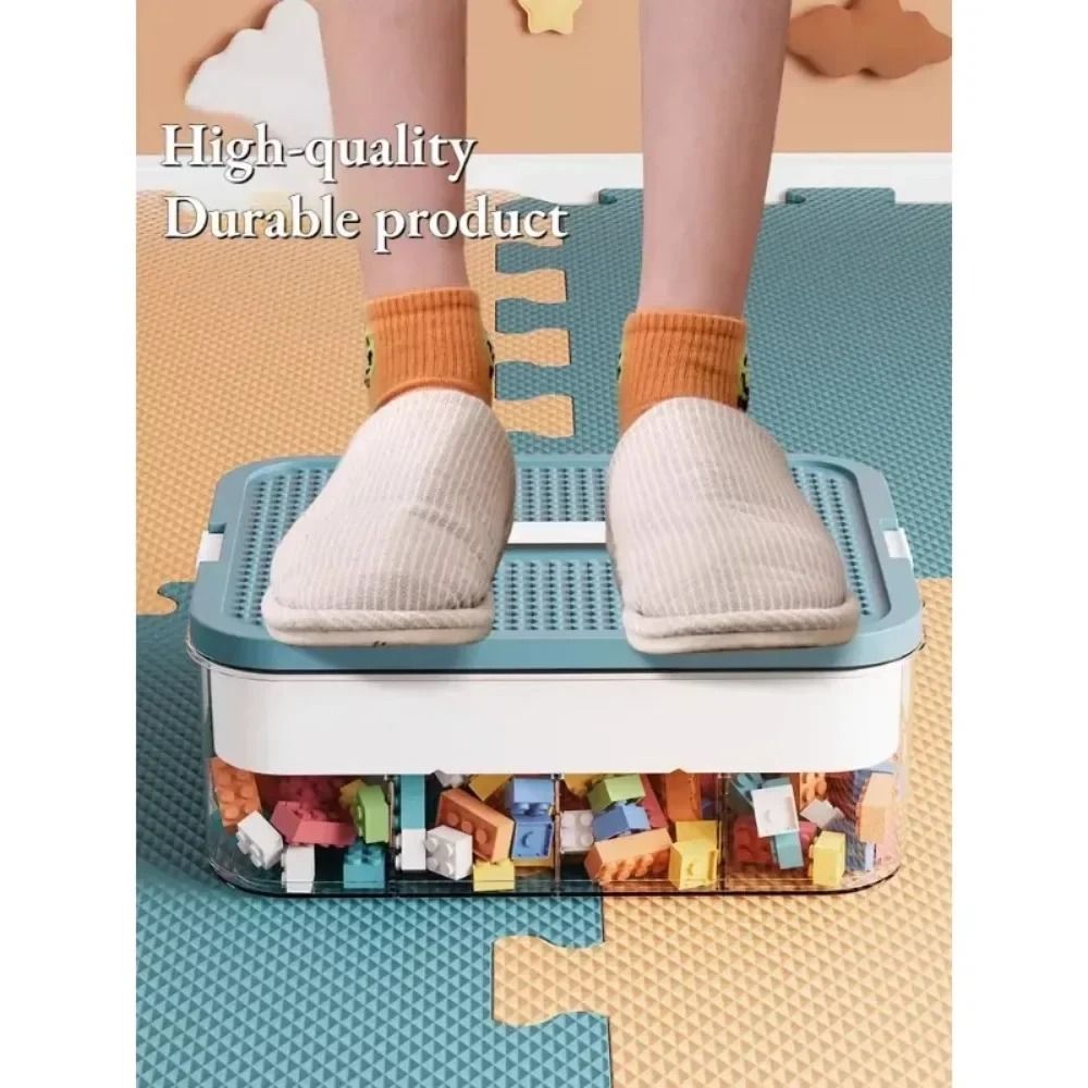 Stackable Transparent Building Block Storage Box Dustproof Toy Organizer 7