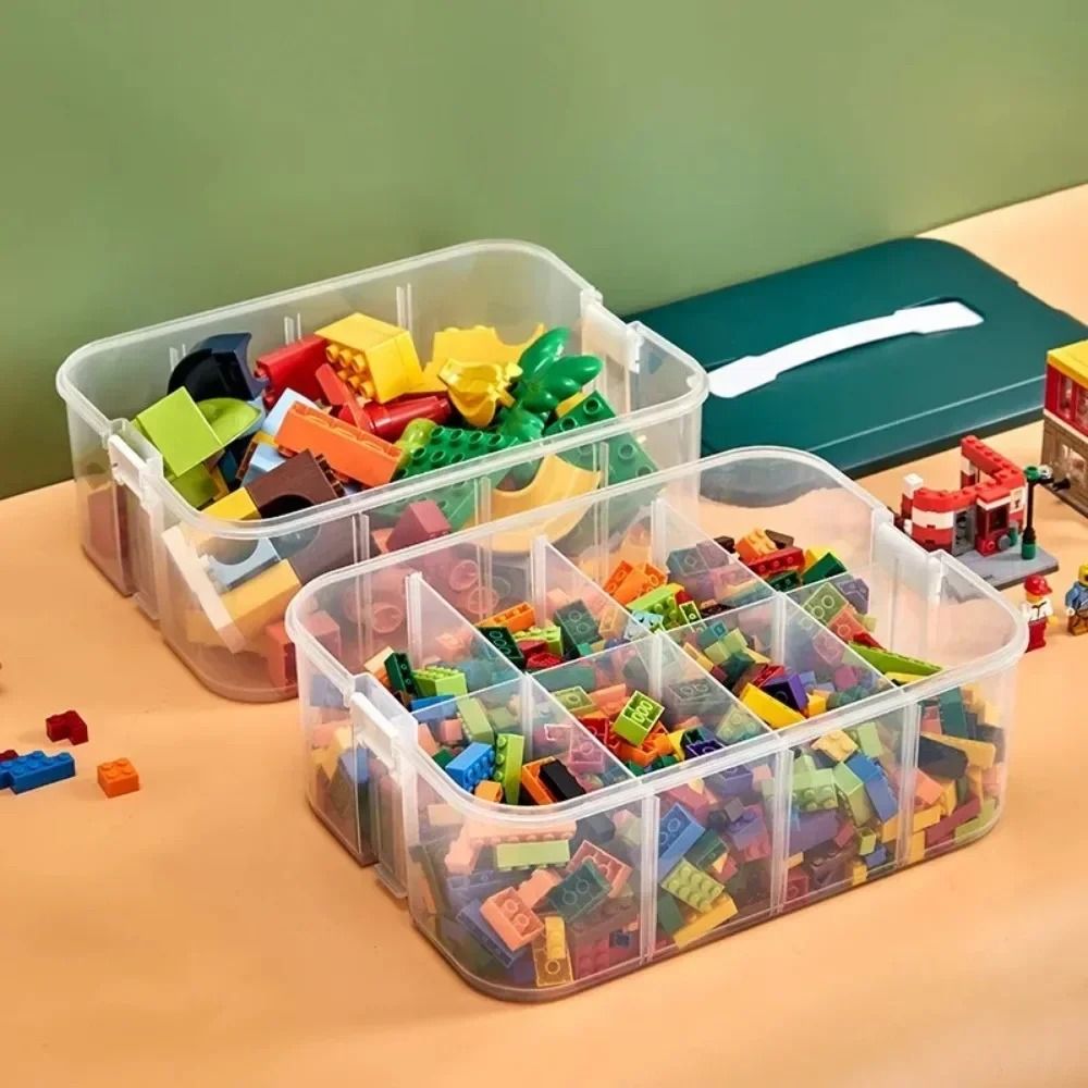 Stackable Transparent Building Block Storage Box Dustproof Toy Organizer 9