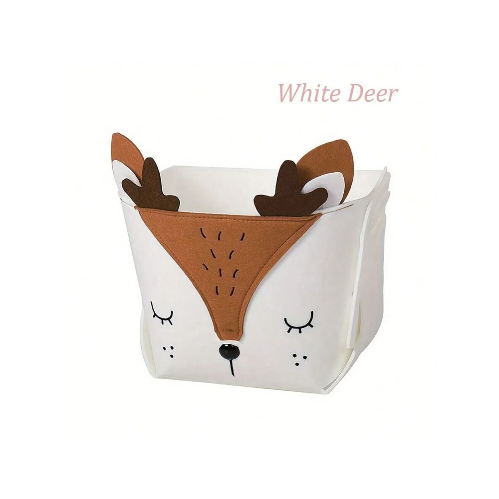 Cute Cartoon Animal Felt Fabric Foldable Storage Basket For Nursery Toys 4