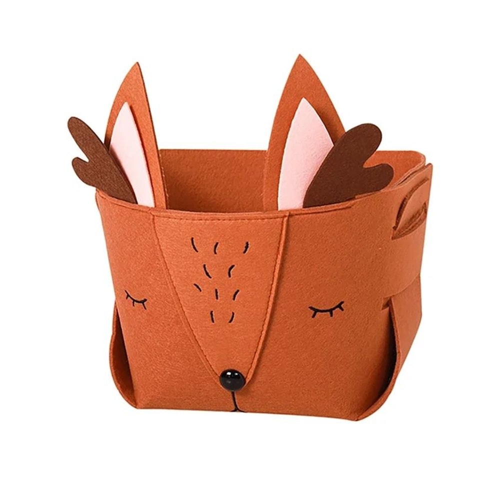 Cute Cartoon Animal Felt Fabric Foldable Storage Basket For Nursery Toys 1