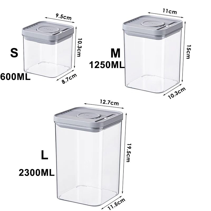 BPA Free Airtight Pantry Storage Containers Stackable Food Canisters 5