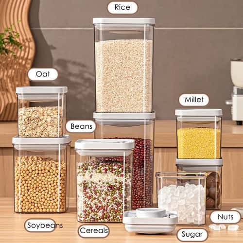 BPA Free Airtight Pantry Storage Containers Stackable Food Canisters