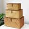Handmade Wicker Woven Storage Box With Lid Rattan Organizer Basket 0