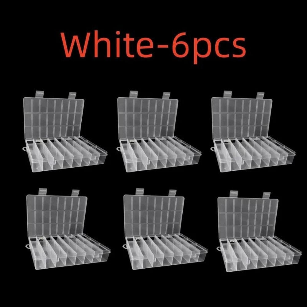 24 Grid Compartment Plastic Storage Box Organizer For Jewelry And Beads 9