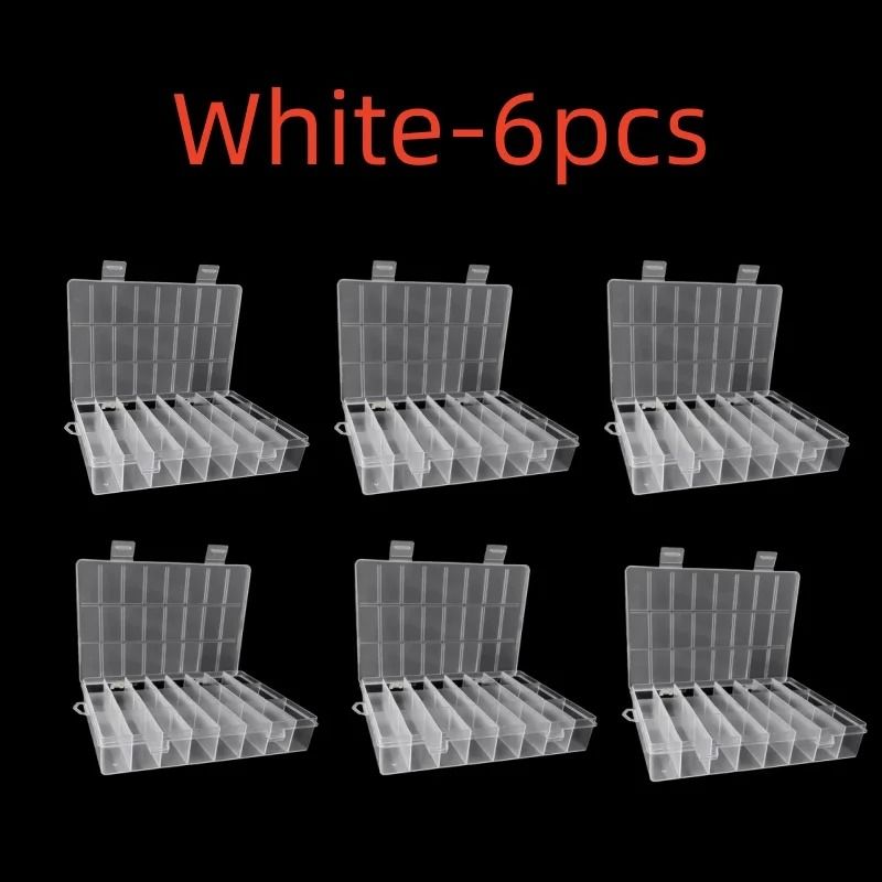 24 Grid Compartment Plastic Storage Box Organizer For Jewelry And Beads 9