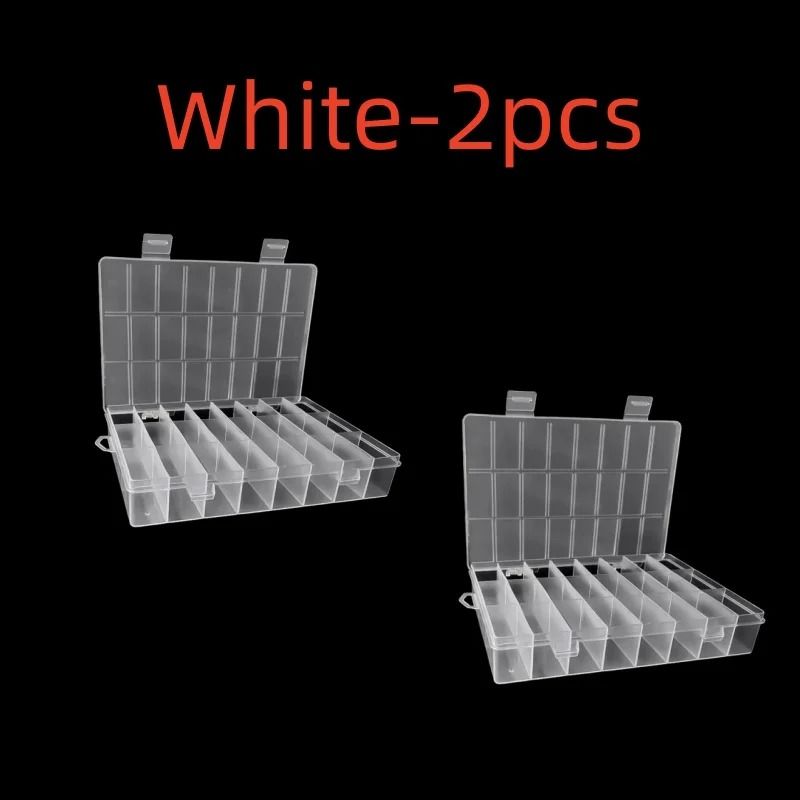 24 Grid Compartment Plastic Storage Box Organizer For Jewelry And Beads 7
