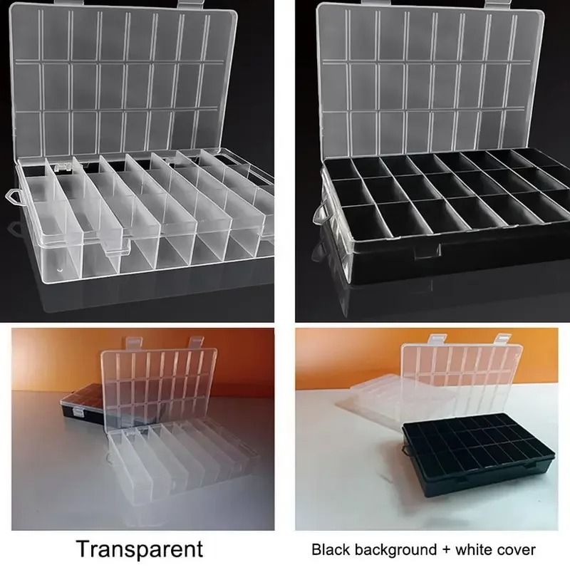 24 Grid Compartment Plastic Storage Box Organizer For Jewelry And Beads 13