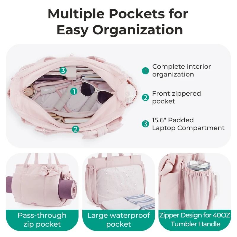 BAGSMART Large Capacity Womens Tote Bag For Work And College 12