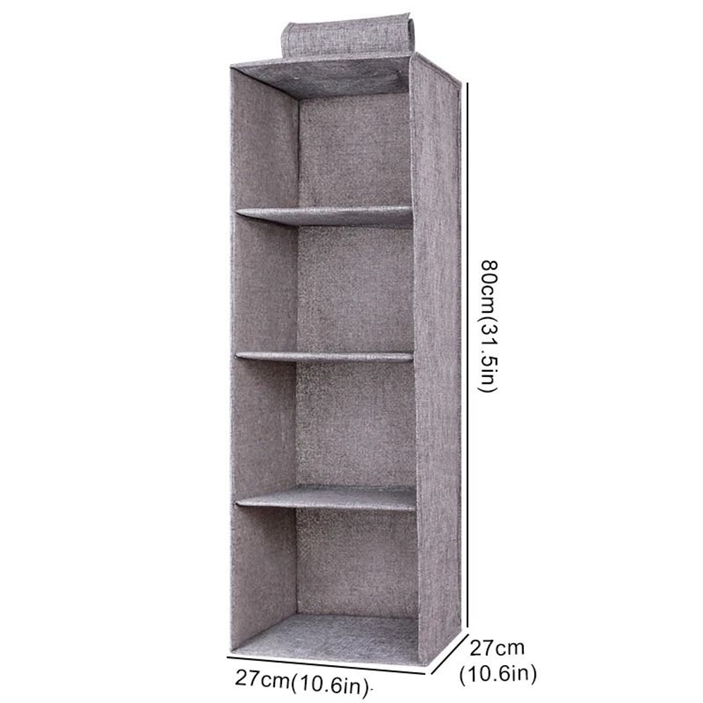 Collapsible Wardrobe Hanging Storage Organizer With Drawer Shelves 6