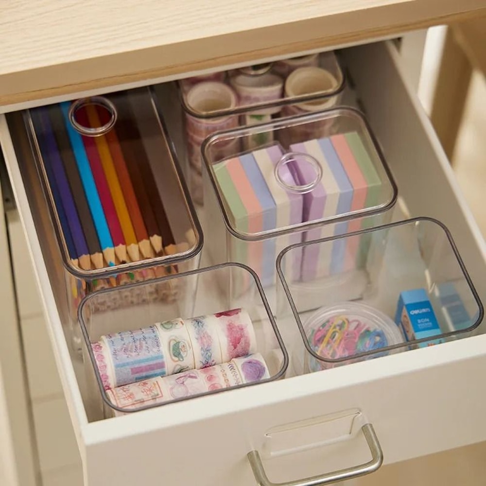 Clear Acrylic Drawer Organizer Set Transparent Storage Bins 9