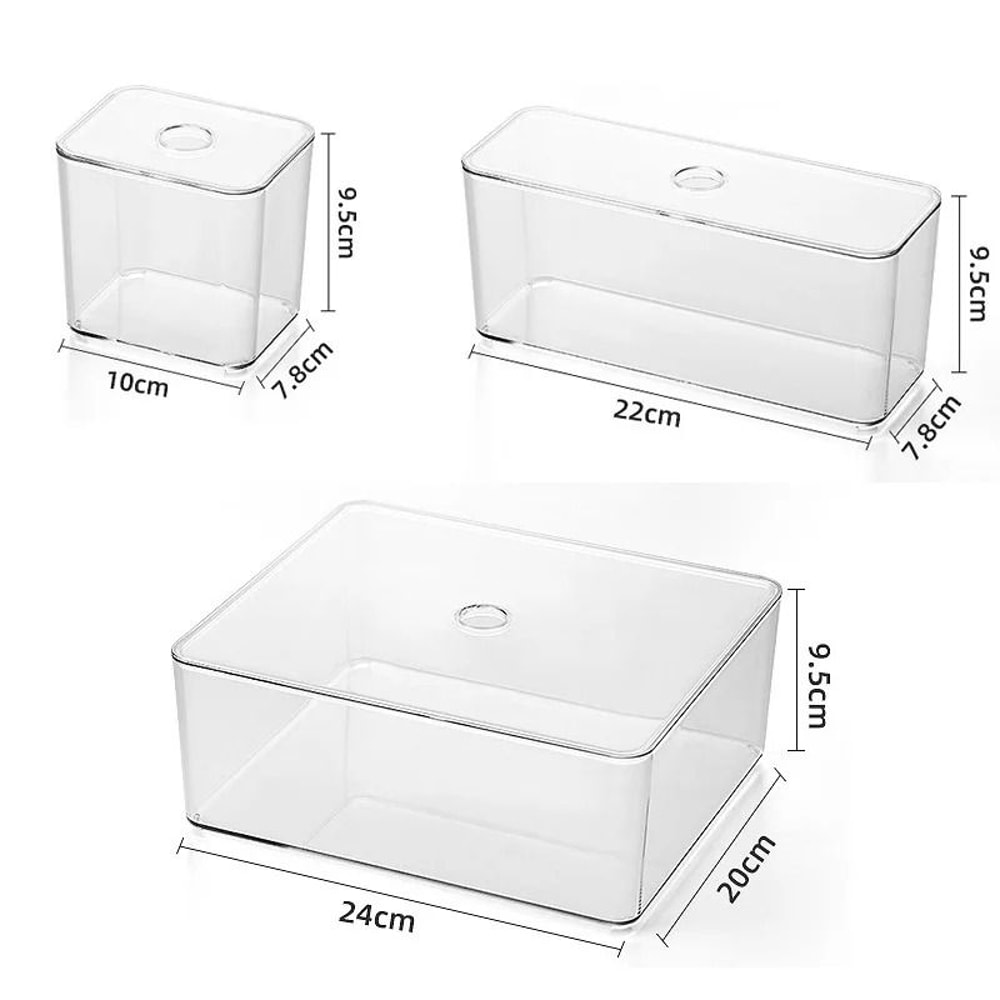 Clear Acrylic Drawer Organizer Set Transparent Storage Bins 7