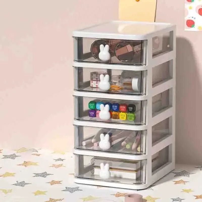 Multi Tier Clear Stacking Drawer Organizer Modular Desktop Storage Box 8