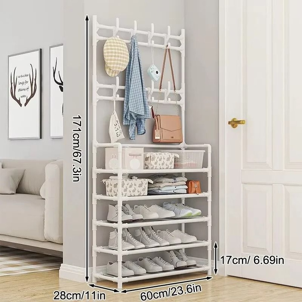 5 Layer Floor Standing Storage Rack For Shoes And Clothing 1