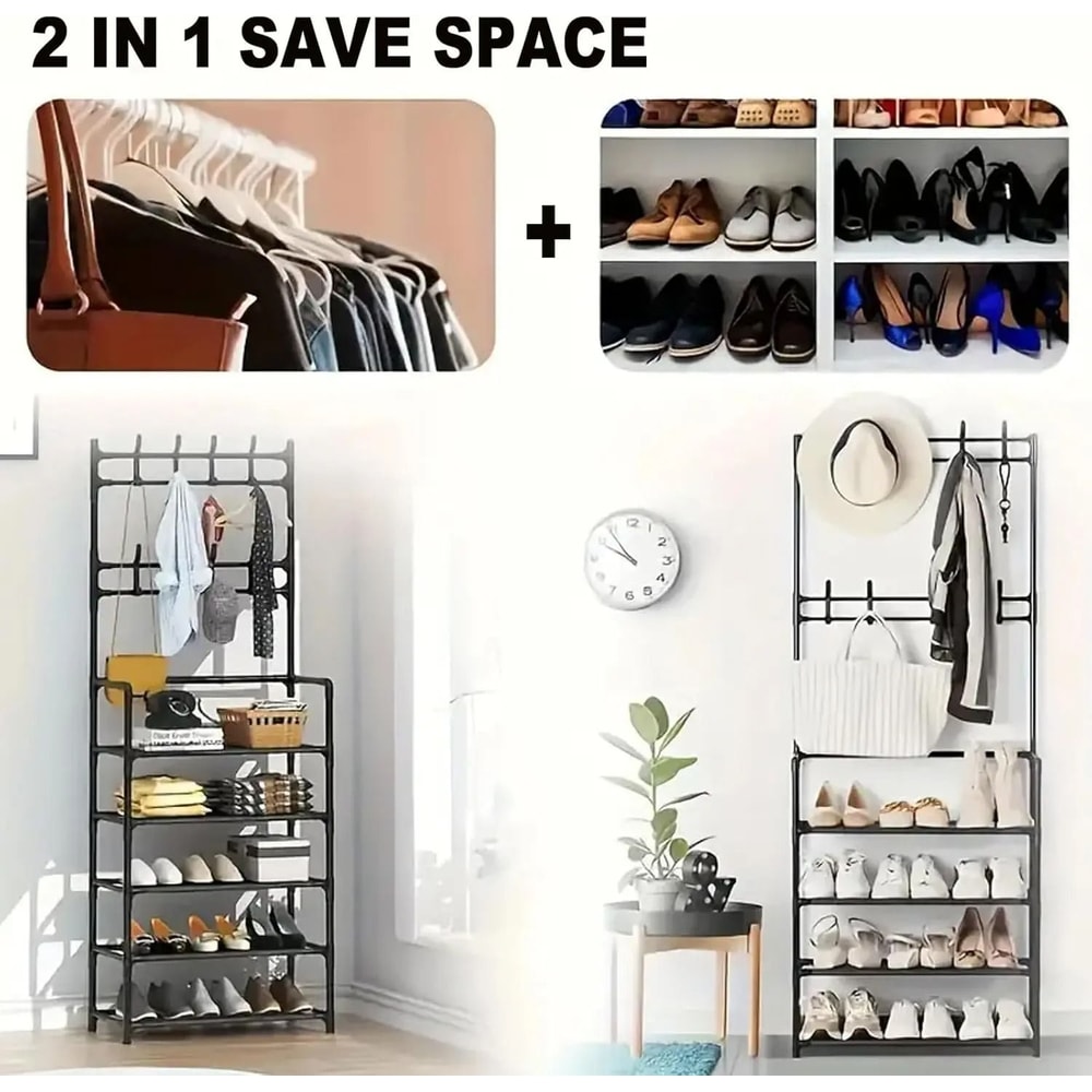 5 Layer Floor Standing Storage Rack For Shoes And Clothing 4