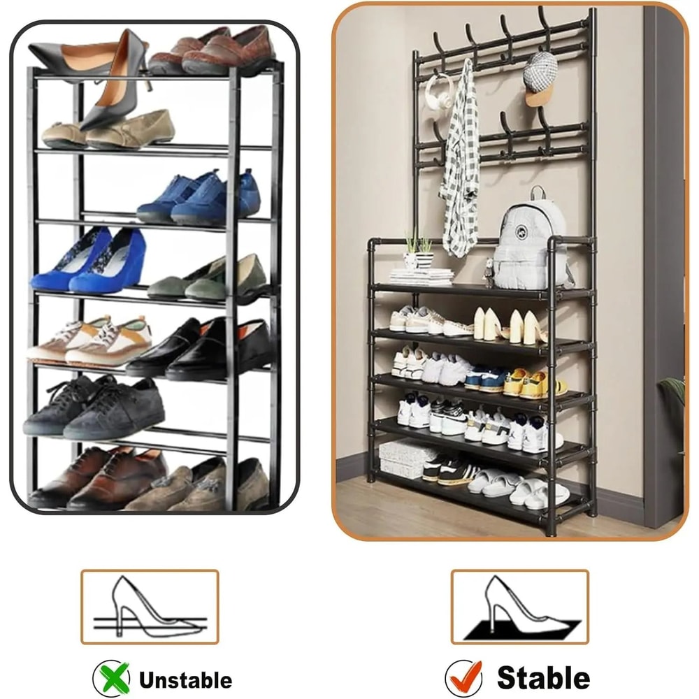 5 Layer Floor Standing Storage Rack For Shoes And Clothing 7