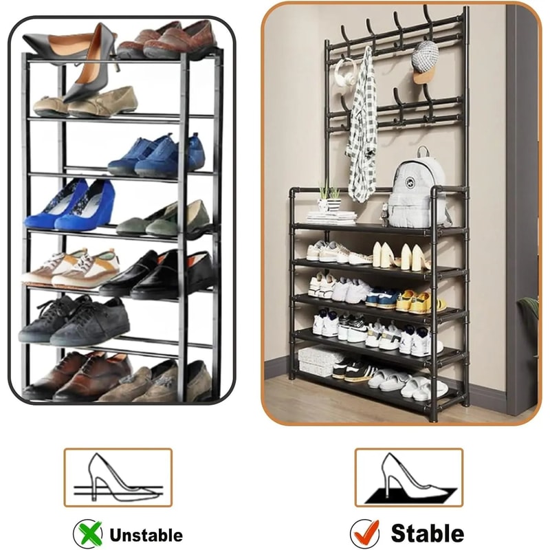 5 Layer Floor Standing Storage Rack For Shoes And Clothing 7