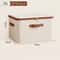 Large Capacity Cotton Linen Storage Box With Dust Proof Cover 3