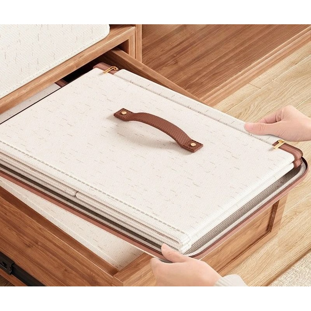 Large Capacity Cotton Linen Storage Box With Dust Proof Cover 8