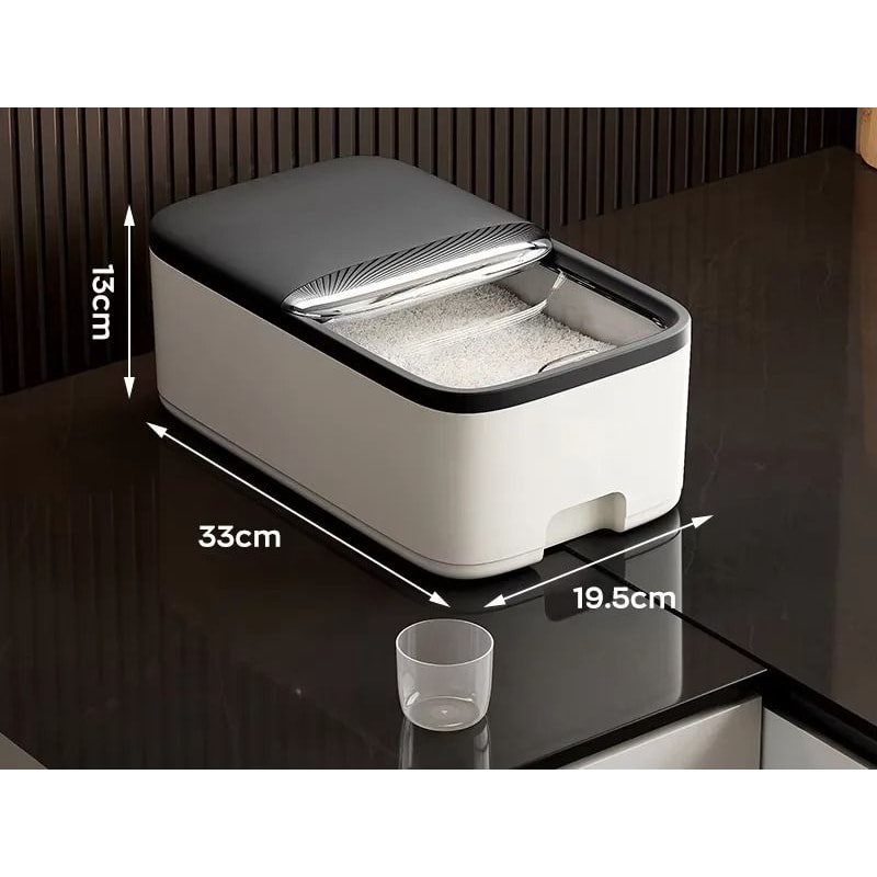 Large Capacity Sealed Rice Storage Container With Measuring Cup 1