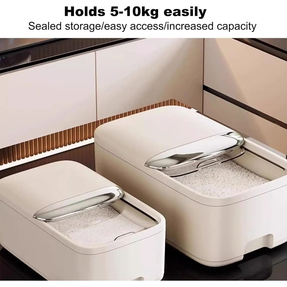 Large Capacity Sealed Rice Storage Container With Measuring Cup 7